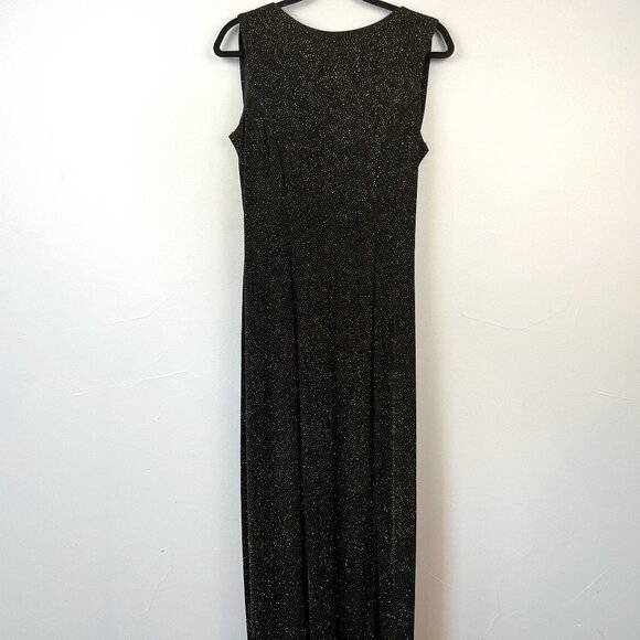 Vintage Betsy & Adam by Jaslene Sleeveless Glitter Black Formal Gown Event - Picture 1 of 7